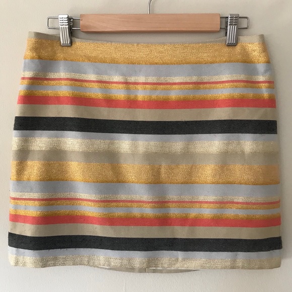 J. Crew Dresses & Skirts - J.Crew Metallic Striped Mini Skirt
